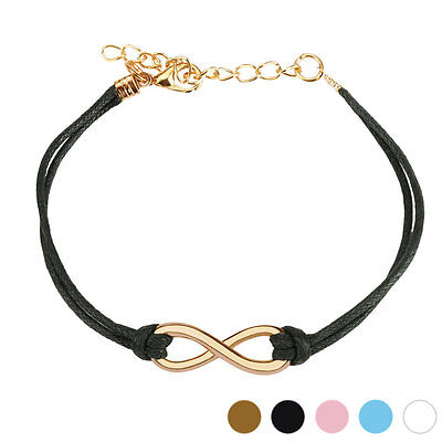 Infinity Fashion Bracelet - Cast Iron Design Leatherette with Lobster Claw Clasp