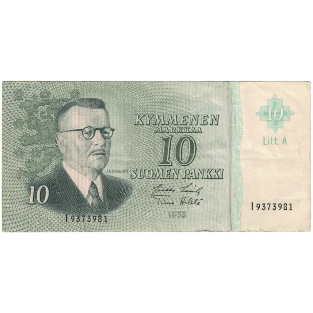 [#192139] Banknote, Finland, 10 Markkaa, 1963, 1963, KM:100a, VF(20-25)