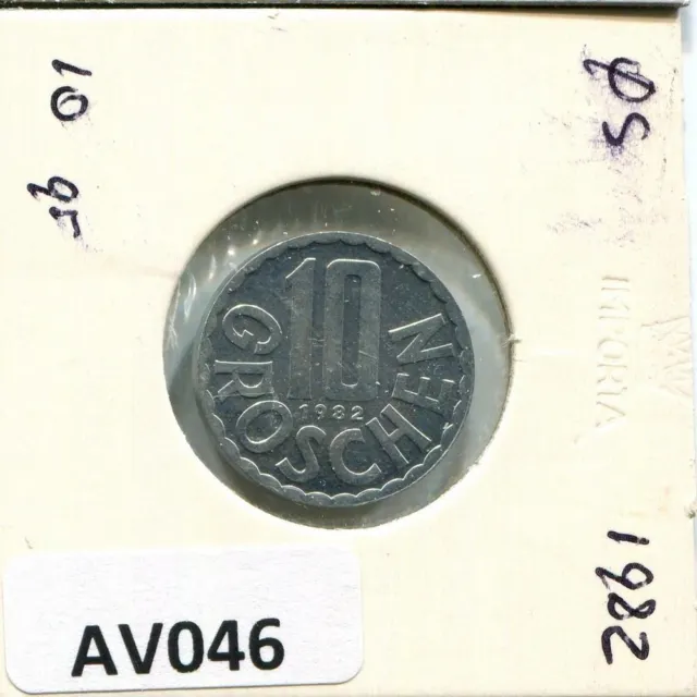 10 GROSCHEN 1982 AUSTRIA Coin #AV046C
