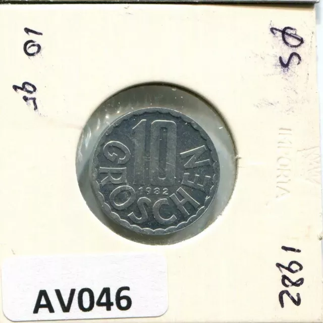 10 GROSCHEN 1982 AUSTRIA Coin #AV046C