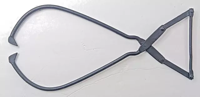 Vintage Black Metal Ice Block Tongs