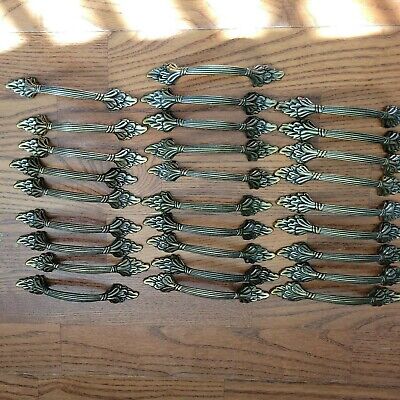 Amerock 1330 Antique Brass French Provincial Drawer Pull Handles Lot of 28