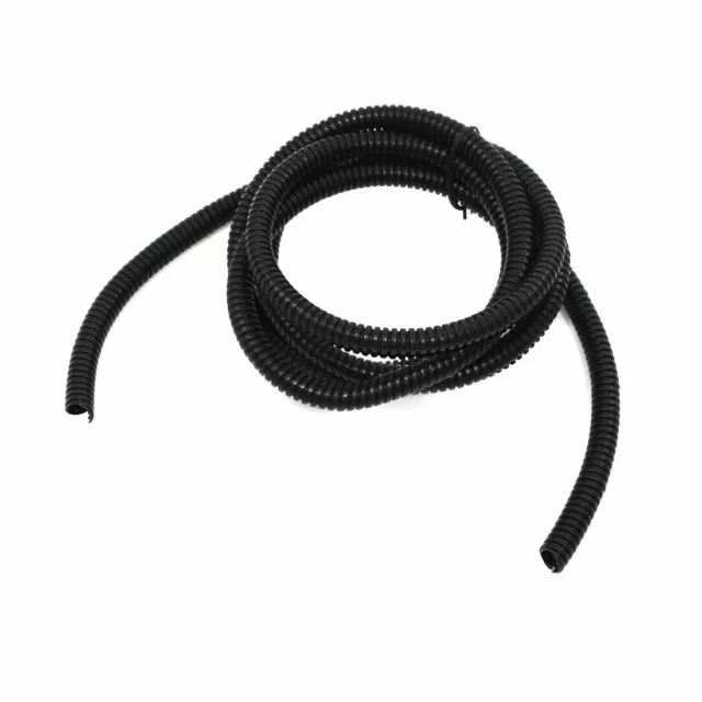 2 M 10 x 13 mm Plastic Split Corrugated Conduit Tube for Garden,Office Black