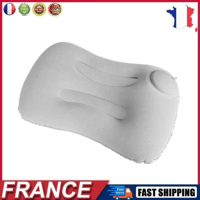 U Shaped Travel Pillow Air Inflatable Airplane Sleeping Neck Cushion (Grey) fr