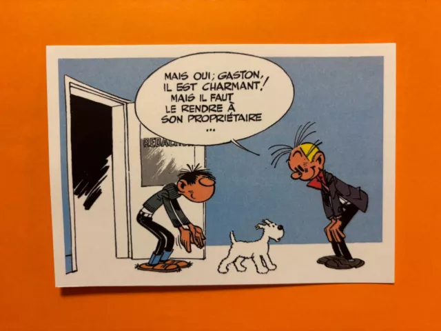 Franquin Rare Carte Postale Gaston Lagaffe Milou Fantasio 1977 Etat Neuf