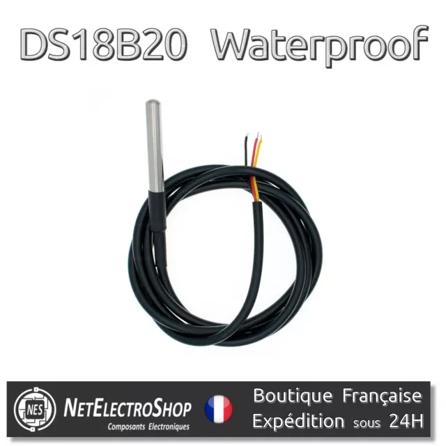 Sonde De Température DS18B20 Etanche Câble 1 à 10m - Capteur 1-Wire Waterproof