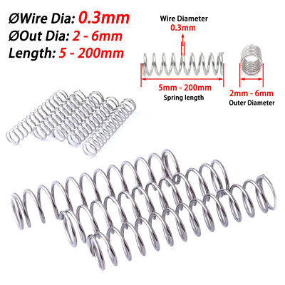 20pcs Silver Tone 21mm Compressed Length,35mm Free Length,11.8N Load Capacity for Home Projects uxcell Compression Spring,304 Stainless Steel,7mm OD,0.7mm Wire Size 