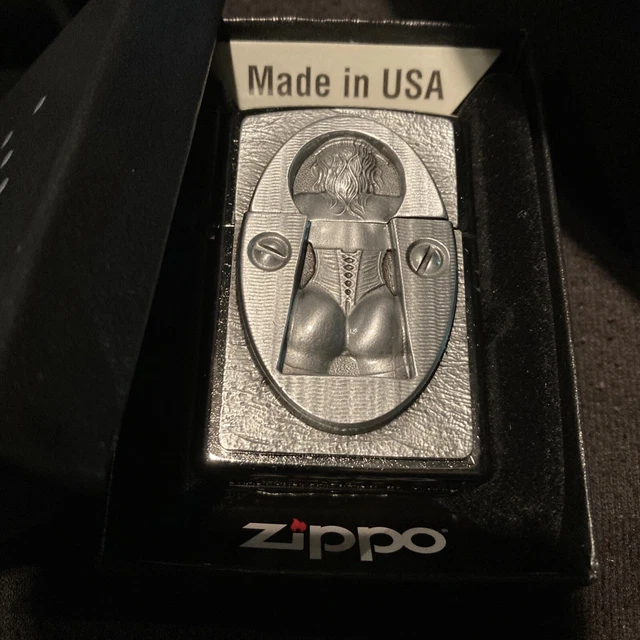 Zippo Lighters Keyhole 🔲Sexy Girl Series BNIB Street Finish🍒Emblem Heavy Plate
