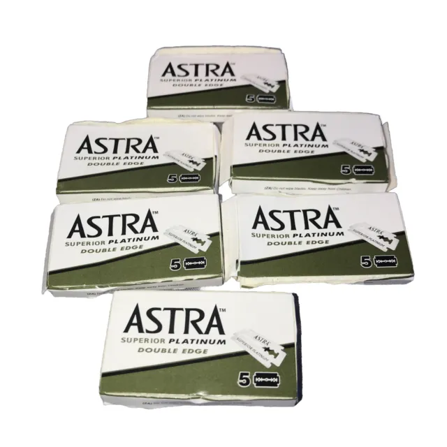 Hoja de afeitar de seguridad Astra Superior platino de doble filo 6 cajas de 5 un total de 30