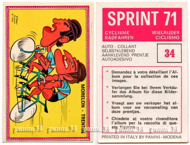 Sticker n°34 MORELON - TRENTIN SPRINT 71 Panini 1971