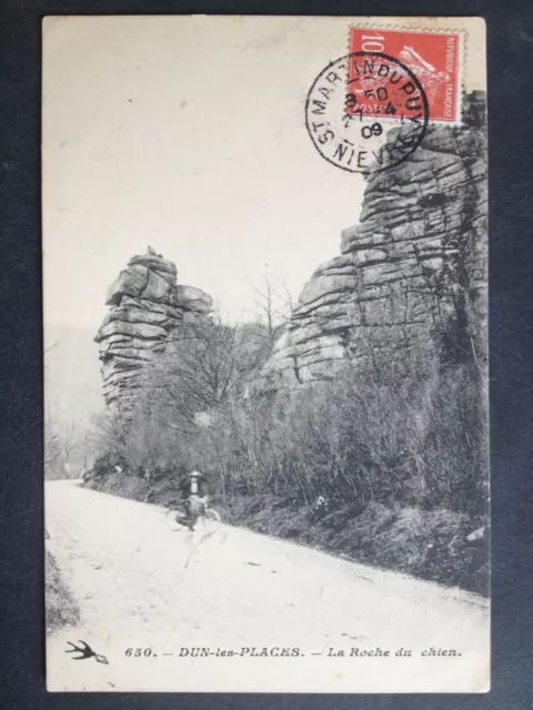 cpa Bourgogne 58 - DUN les PLACES Nièvre La ROCHE du CHIEN