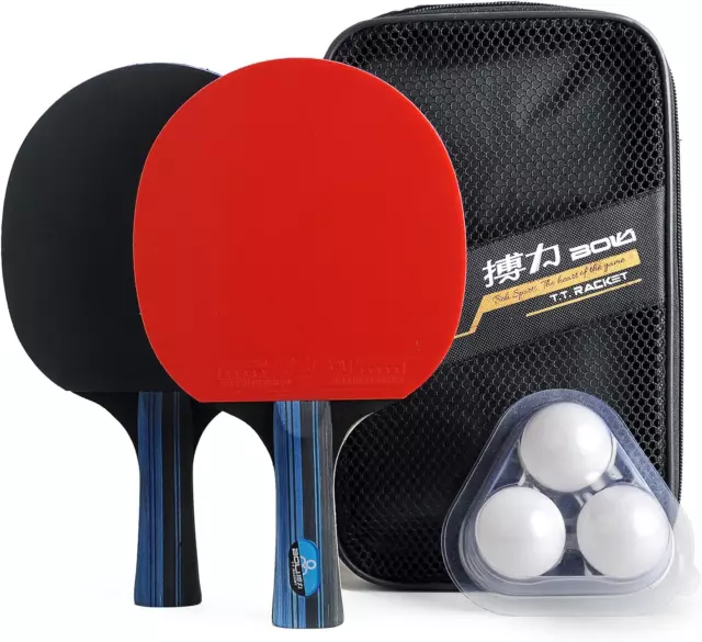 Training Table Tennis/Ping Pong Set - 2 Premium Paddles/Rackets/Bats , 3 Ball...
