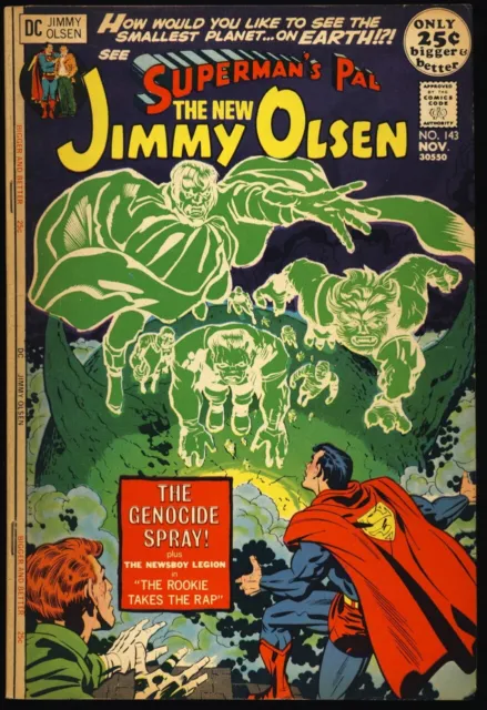 SUPERMANS PAL JIMMY OLSEN #143 1971 FN KIRBY "Genocide Spray" NEWSBOY LEGION