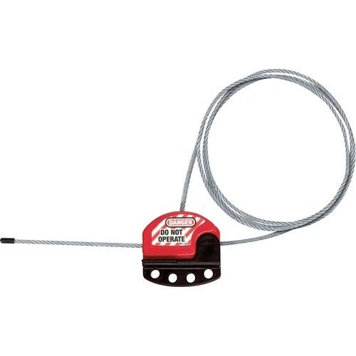 Master Lock Cable Lockout, 6 Foot, 5/32" Diameter, Black/Red (MLKS806)