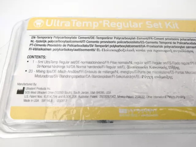 ULTRADENT UltraTemp Regular Set Kit Ciment provisoire polycarboxylate