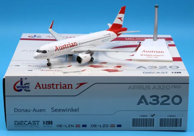 JC Wings 1:200 Austrian Airlines Airbus A320NEO Diecast Aircraft Model OE-LZN