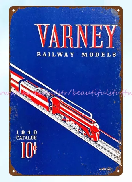 1940 Varney Railroad Model Trains metal tin sign pub shop posters and prints