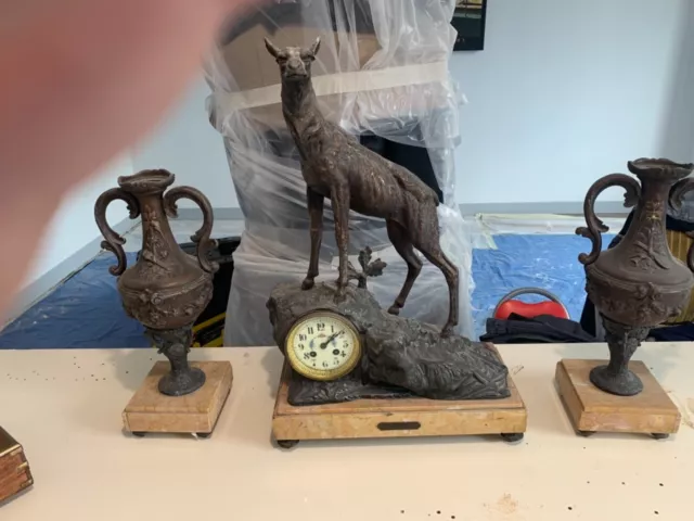 garniture de cheminée en bronze