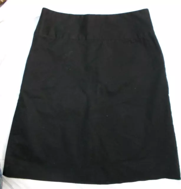 NWOT! Womens Merona Black Stretch Lined A-LINE/Side zip Skirt Size 8
