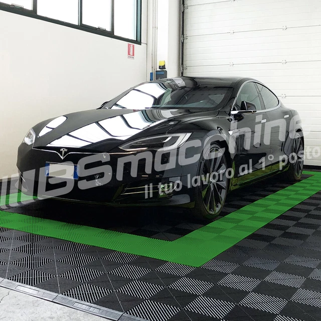 Piastrella per pavimento officina garage SOGI PAV-03-VE in PP verde - 40x40cm