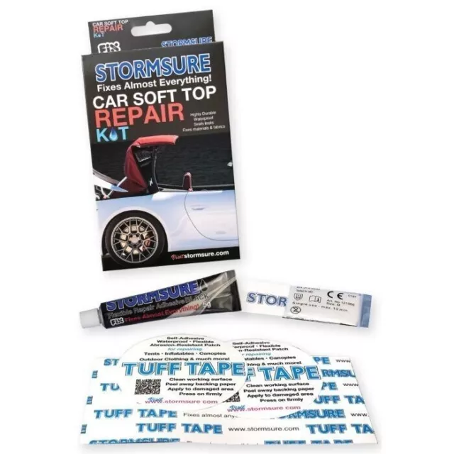Soft Top Auto Dach Cabrio Motorhaube Reparatursatz enthält Patches Kleber - schwarz