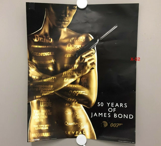 007 JAMES BOND 50 Years Of poster gold bond girl Goldfinger Thunderball ...