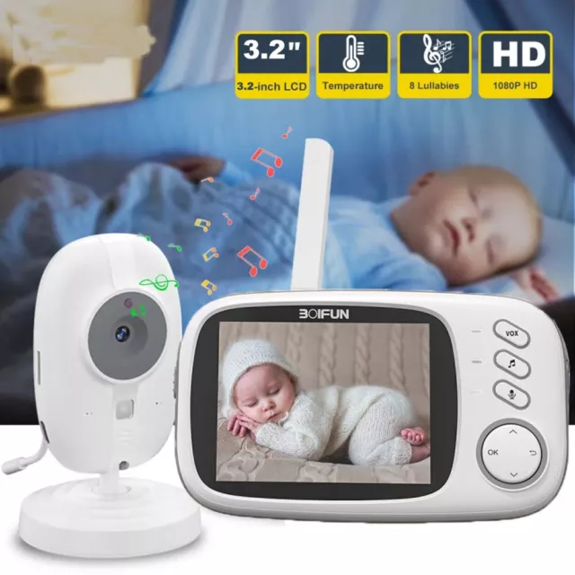 BOIFUN Babyphone mit Kamera Baby Monitor 3.2" LCD Tag- und Nachtsicht VOX Modus