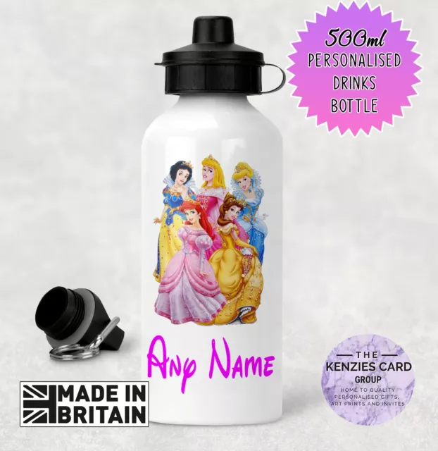 Personalised Disney's Princess Multi Kids Sports Drinks Water Bottle v2