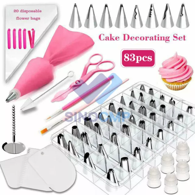 83X Cake Decorating Kit Piping Tips Set Cupcake Baking Tools DIY Decoration