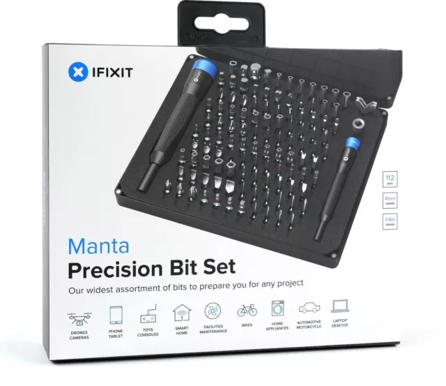 NEW iFixit 112 bits Tool Kit MANTA Precision Bit Set Driver Kit EU145392-1 *A1 3