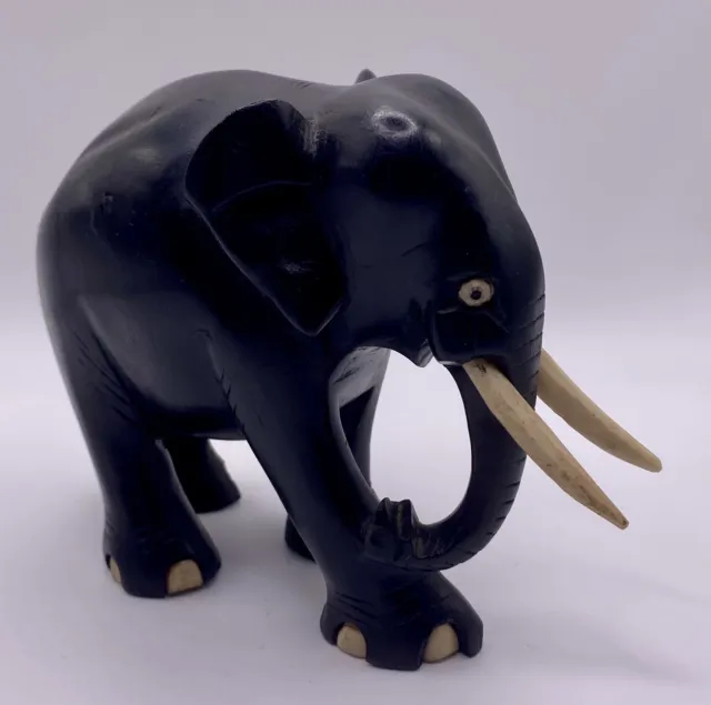 Solid Ebony Iron Wood Elephant Hand Carved Folk Art. Price Is For ONE Elephant.