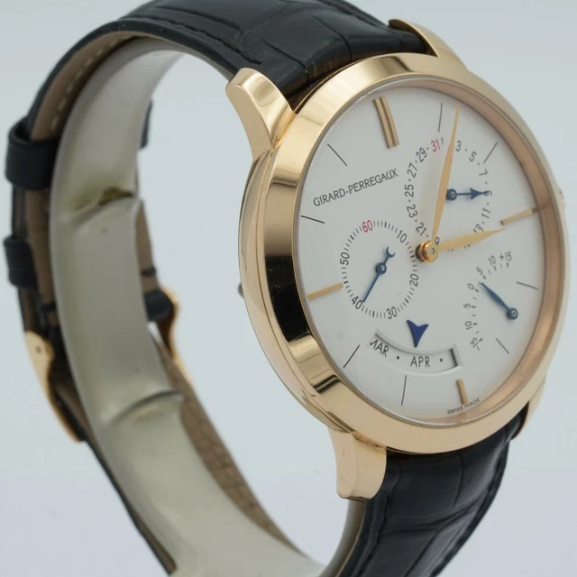 GIRARDPERREGAUX ANNUAL CALENDAR Automatik Herren Uhr 18K 750 Gold 40Mm