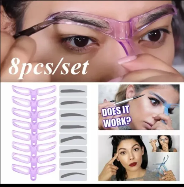 8 St. Augenbrauen Styling Tool Schablone Eye Brow Shaping Makeup Kosmetik Hilfe