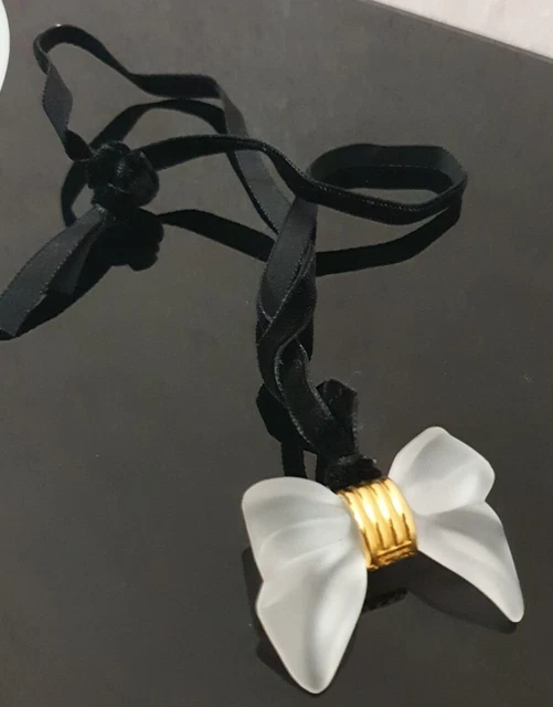 RARE COLLECTOR  le nœud de GRÈS en pendentif   nœud  verre dépoli cordon velours