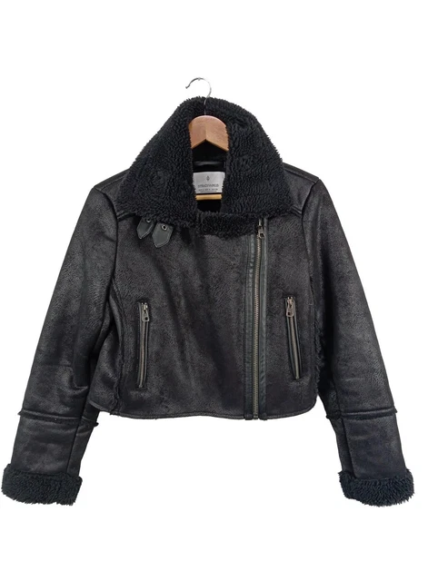 Zara Trafaluc Femme Veste À Capuche Zippée En Fausse Fourrure