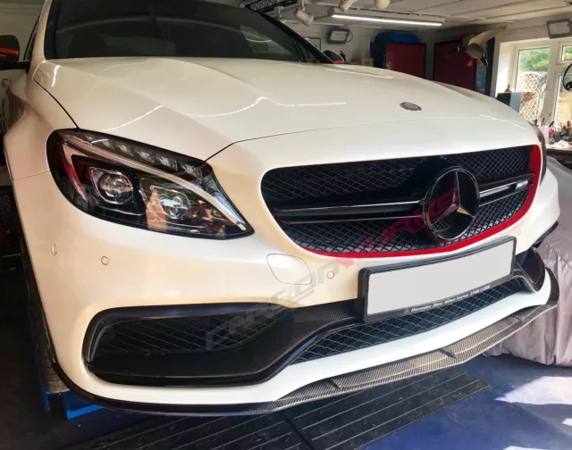 Carbonwurks Mercedes C63 Saloon Fibre Front Spoiler - W205 C Class - 2014+