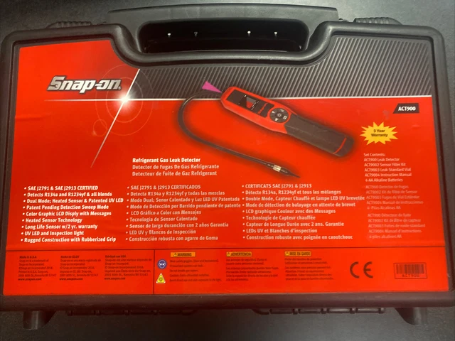 Snap-On ACT900 Refrigerant Leak Detector In Hard Storage Case