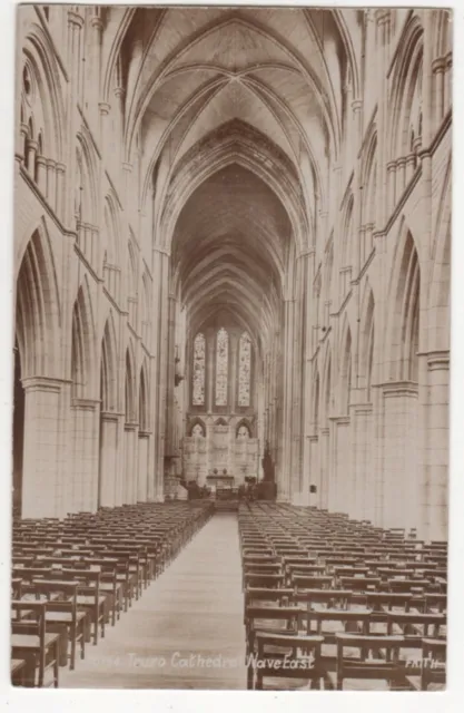 Truro Cathedral Nave East Cornwall Vintage RP Postcard 906b