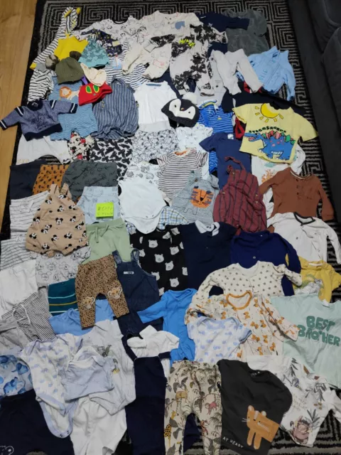 #097💙Huge Bundle Of Baby Boy Clothes 0-3-6months NEXT GEORGE DISNEY TIMBERLAND