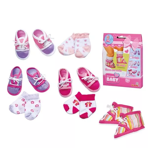 New Born Baby Socken und Schuhe Simba sortiert Puppenkleidung Anziehpuppe OVP