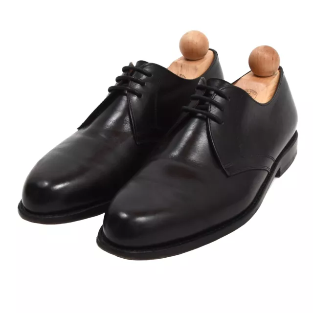 LUDWIG REITER Schuhe Shoes Gr 6.5 Plain Toe Blucher Schwarz Black Made Austria