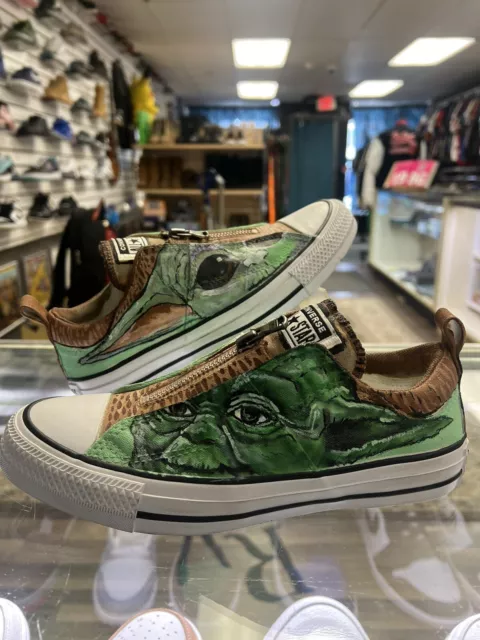 Custom Painted Yoda/Child Converse zip Size 8w