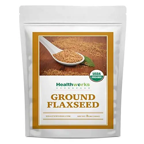 Healthworks Flax Seed Ground Powder Cold Milled Raw Organic 48 Ounces / 3 Pou...