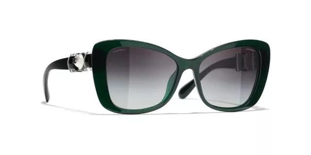 Chanel CH5505 c 622/M3 Black Frame / Gray Polarized Gradient Lens Sunglasses