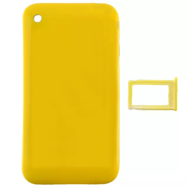 Door with Chrome Bezel for Apple iPhone 3GS Yellow Rear Back Panel Housing Cover