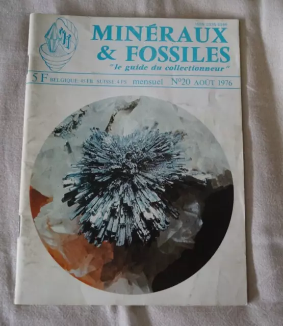 REVUE « MINERAUX &FOSSILES », n°20 août 1976