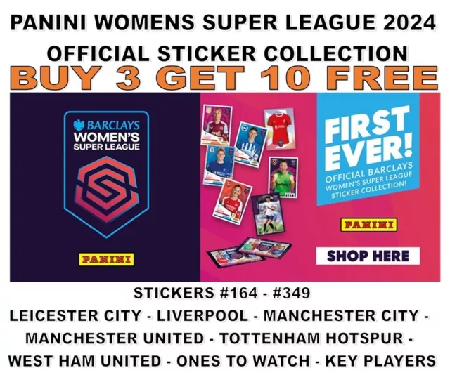 Panini Womens Super League 2024 Stickers Collection Wsl 23/24 #164 - #349