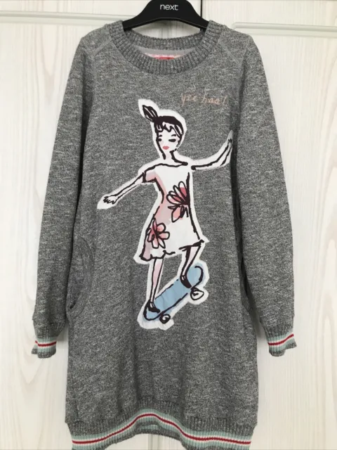 Girls OILILY Huphup Skategirl Jumper Dress  Grey Mix Cotton Age 8 yrs/ 128