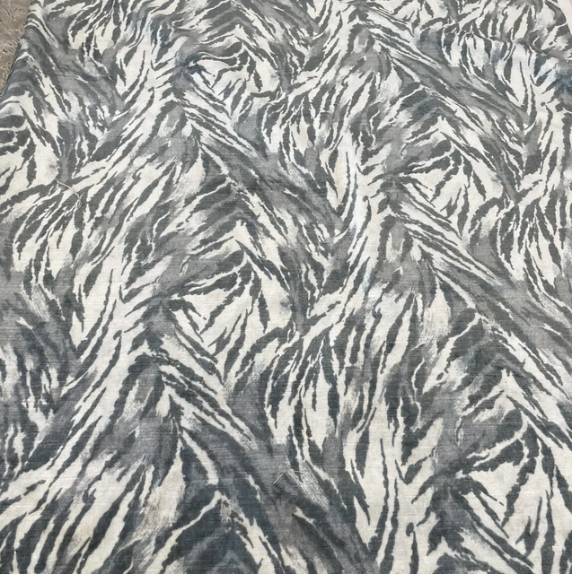 1+ Yd Lee Jofa Kravet “Tiger Tiger White” Silk Velvet Upholstery Fabric 56x40”