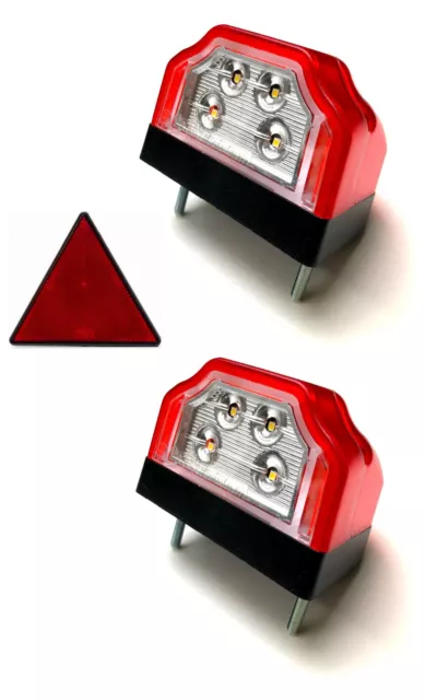 2x LED Kennzeichenbeleuchtung Kennzeichenleuchte 12V 24V LKW und Dreieck f. LKW